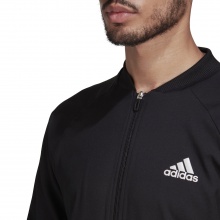 adidas Tennis-Trainingsjacke Stretch Woven (Stretchmaterial, feuchtigkeitsabsorbierend) #22 schwarz Herren